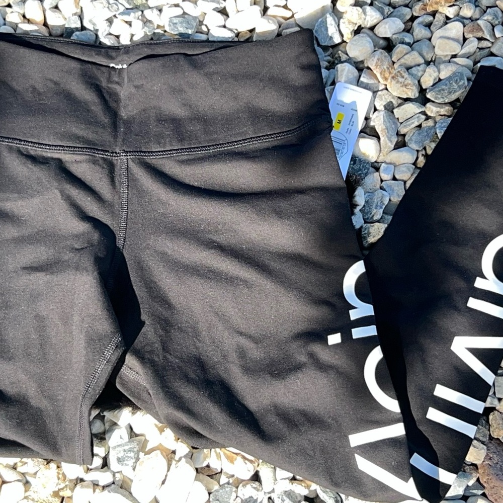 Calvin Klein Performance Women's Black Logo Leggings - Picture 4 of 12